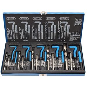 CCLIFE Juego de Reparación de Roscas Kit Helicoil 131 Piezas M5 M6 M8 M10 M12 CCLIFE Juego de Reparación de Roscas Kit Helicoil 131 Piezas M5 M6 M8 M10 M12