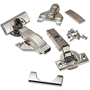 Blum OTION Bisagras de cierre suave, 110 grados, cierre automático, marco frontal con placas de montaje y placas de cubierta de bisagra (superposición de 1/2 a 3/4 pulgadas, premium, paquete de Blum OTION Bisagras de cierre suave, 110 grados, cierre automático, marco frontal con placas de montaje y placas de cubierta de bisagra (superposición de 1/2 a 3/4 pulgadas, premium, paquete de