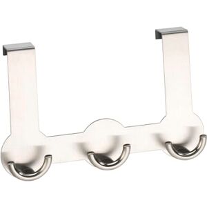 Wenko Percha sobrepuerta Rondo 3 ganchos, Acero inoxidable, 22.5 x 14 x 4.5 cm, Mate Wenko Percha sobrepuerta Rondo 3 ganchos, Acero inoxidable, 22.5 x 14 x 4.5 cm, Mate