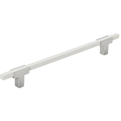 Amerock Tirador de gabinete Cromo pulido/blanco 7-9/16 pulgadas (192 mm) de centro a centro Urbanite 1 paquete Tirador de cajón Asa de cajón Herrajes para gabinete Amerock Tirador de gabinete Cromo pulido/blanco 7-9/16 pulgadas (192 mm) de centro a centro Urbanite 1 paquete Tirador de cajón Asa de cajón Herrajes para gabinete