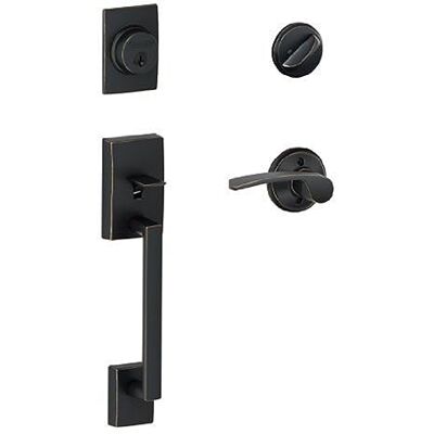 SCHLAGE Lock Company Juego de manijas de cilindro único y palanca Merano para mano derecha, bronce envejecido () SCHLAGE Lock Company Juego de manijas de cilindro único y palanca Merano para mano derecha, bronce envejecido ()