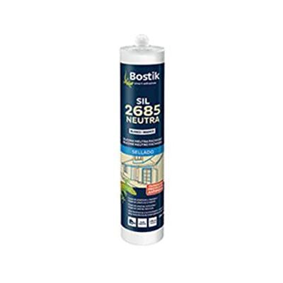 Bostik SIL 2685 NEUTRA, Selladora de Silicona Neutra Especial Fachadas, Interior/Exterior, Fórmula Anitmoho, Elasticidad Permanente, Negro Cartucho 280 mL Bostik SIL 2685 NEUTRA, Selladora de Silicona Neutra Especial Fachadas, Interior/Exterior, Fórmula Anitmoho, Elasticidad Permanente, Negro Cartucho 280 mL