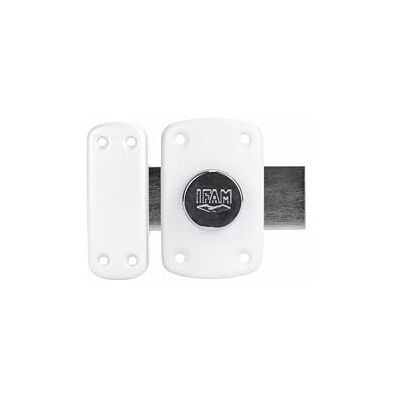 IFAM Cerradura de Sobreponer B6, Cerrojo Giratorio, Perno Antirrobo para Puerta, Pestillo Deslizante, Palanca 110mm, 2 vueltas, 6 Pitones, 3 Llaves de Seguridad, Ideal Puerta Interior, Color Blanco IFAM Cerradura de Sobreponer B6, Cerrojo Giratorio, Perno Antirrobo para Puerta, Pestillo Deslizante, Palanca 110mm, 2 vueltas, 6 Pitones, 3 Llaves de Seguridad, Ideal Puerta Interior, Color Blanco