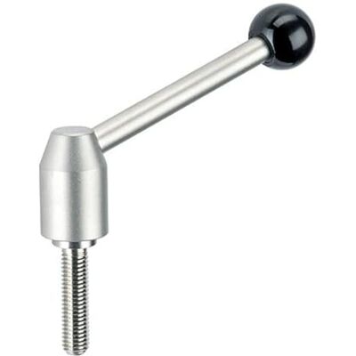 Halder ajustables – Palanca de sujeción/con tornillo, Negro, D1 = 24 mm/D2 = M10/L1 = 63 mm/acero inoxidable Halder ajustables – Palanca de sujeción/con tornillo, Negro, D1 = 24 mm/D2 = M10/L1 = 63 mm/acero inoxidable