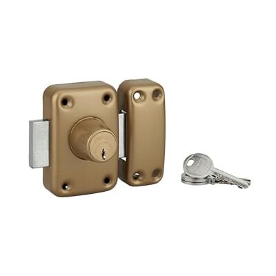 Thirard Cerradura de alta seguridad, doble entrada, para puerta de entrada, cilindro de 50 mm, acero, 3 llaves, acabado epoxi dorado, reversible, protección antiarranque, para puerta de cristal, Thirard Cerradura de alta seguridad, doble entrada, para puerta de entrada, cilindro de 50 mm, acero, 3 llaves, acabado epoxi dorado, reversible, protección antiarranque, para puerta de cristal,