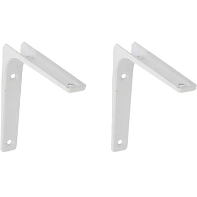 Amig Pack de 2 ángulos para estanterías de pared Escuadra metálica para baldas Soporte estantería Acero Color Blanco Medida: 250x200 mm Peso máx. recomendado: 50 Kg Amig Pack de 2 ángulos para estanterías de pared Escuadra metálica para baldas Soporte estantería Acero Color Blanco Medida: 250x200 mm Peso máx. recomendado: 50 Kg