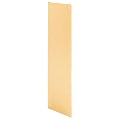PRiME puerta placa de empuje, 3,5 x 15 pulgadas, latón pulido, pack de 1 PRiME puerta placa de empuje, 3,5 x 15 pulgadas, latón pulido, pack de 1