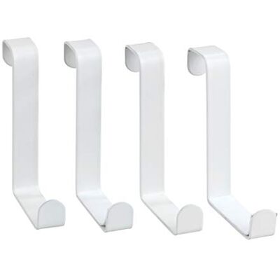 Wenko Colgador para puertas blanco mate 4 piezas Percha para la puerta, 4 ganchos, Acero, 7.6 x 1.2 x 6 cm, Blanco Wenko Colgador para puertas blanco mate 4 piezas Percha para la puerta, 4 ganchos, Acero, 7.6 x 1.2 x 6 cm, Blanco