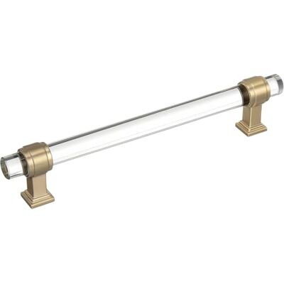 Amerock Tirador de gabinete Transparente/Dorado Champagne 6-5/16 pulgadas (160 mm) de centro a centro Glacio 1 paquete Tirador de cajón Asa de cajón Herrajes para gabinete Amerock Tirador de gabinete Transparente/Dorado Champagne 6-5/16 pulgadas (160 mm) de centro a centro Glacio 1 paquete Tirador de cajón Asa de cajón Herrajes para gabinete
