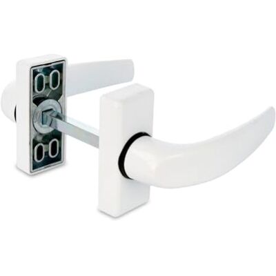 Amig Juego de Manilla con Roseta, Modelo , Medida: 121 x 72 mm, Cuadradillo de 8 mm, Óptimo para Puertas de Interior o Exterior, Acabado: Blanco Amig Juego de Manilla con Roseta, Modelo , Medida: 121 x 72 mm, Cuadradillo de 8 mm, Óptimo para Puertas de Interior o Exterior, Acabado: Blanco