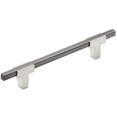 Amerock Tirador de gabinete Cromo pulido/cromo negro 5-1/16 pulgadas (128 mm) de centro a centro Urbanite 1 paquete Tirador de cajón Asa de cajón Herrajes para gabinete Amerock Tirador de gabinete Cromo pulido/cromo negro 5-1/16 pulgadas (128 mm) de centro a centro Urbanite 1 paquete Tirador de cajón Asa de cajón Herrajes para gabinete