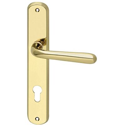 MARCHESI Sonia Manilla para puerta (placa larga, ovalada, PZ 88, con muelle de retorno, TS 32-45 mm, latón pulido) MARCHESI Sonia Manilla para puerta (placa larga, ovalada, PZ 88, con muelle de retorno, TS 32-45 mm, latón pulido)