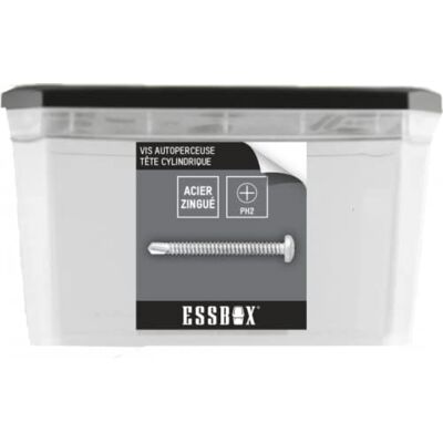 Scell-it Tornillos ESSBOX autoperforantes – Zinc blanco – Cabeza cilíndrica – Huella PH – Ø4,8 mm x 50 mm – Caja de 250 – EX-94702148050, Plotes hexagonales, tapas extraíbles, cajas apilables Scell-it Tornillos ESSBOX autoperforantes – Zinc blanco – Cabeza cilíndrica – Huella PH – Ø4,8 mm x 50 mm – Caja de 250 – EX-94702148050, Plotes hexagonales, tapas extraíbles, cajas apilables