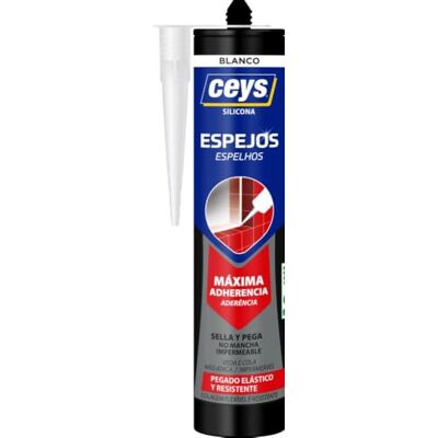 ceys Silicona para Espejos Fija y Sella Máxima Adherencia Blanca 280 ml ceys Silicona para Espejos Fija y Sella Máxima Adherencia Blanca 280 ml