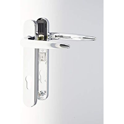 Yale Essentials Manija de puerta con placa trasera corta, cromada Yale Essentials Manija de puerta con placa trasera corta, cromada