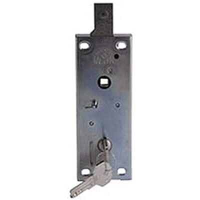 PREFER Cerradura para basculante/garaje cilindro de perfil europeo distancia entre ejes 70 mm, manija de gota, llaves perforadas PREFER Cerradura para basculante/garaje cilindro de perfil europeo distancia entre ejes 70 mm, manija de gota, llaves perforadas