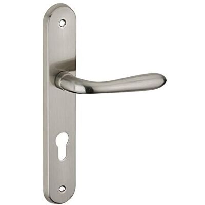Thirard – Juego de manijas para puerta de entrada Athena – Acero sellado – Uso con cilindro – Cuadrado 7 mm – Entrejes 195 mm – Acabado niquelado cepillado – Gris Thirard – Juego de manijas para puerta de entrada Athena – Acero sellado – Uso con cilindro – Cuadrado 7 mm – Entrejes 195 mm – Acabado niquelado cepillado – Gris