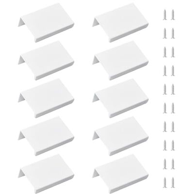 MOROBOR Mini tirador de borde de dedo blanco, 10 piezas, manija de cajón de estilo moderno oculta, perillas invisibles de aleación de aluminio de ángulo recto para cajón de hardware de armario/50 mm MOROBOR Mini tirador de borde de dedo blanco, 10 piezas, manija de cajón de estilo moderno oculta, perillas invisibles de aleación de aluminio de ángulo recto para cajón de hardware de armario/50 mm