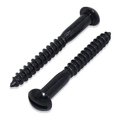 Merriway ranurado Roundhead, acabado lacado negro 10 x 2 – Plata (2 piezas) Merriway ranurado Roundhead, acabado lacado negro 10 x 2 – Plata (2 piezas)