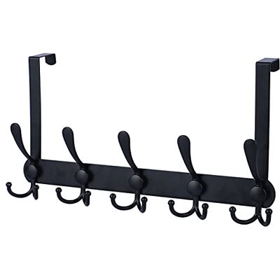 Encozy Ganchos para colgar sobre la puerta, perchero para colgar ropa, sombrero, toalla (negro resistente, 1 unidad) Encozy Ganchos para colgar sobre la puerta, perchero para colgar ropa, sombrero, toalla (negro resistente, 1 unidad)