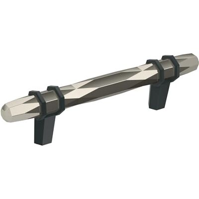 Amerock London Tirador de armario (96 mm) de centro a centro, níquel pulido/bronce negro Amerock London Tirador de armario (96 mm) de centro a centro, níquel pulido/bronce negro