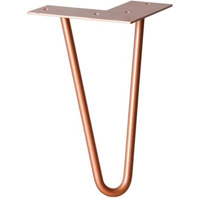 WAGNER Patas para muebles/patas de mesa/pie para muebles, patas de pelo de estilo retro, acero con recubrimiento en polvo, cobre, 12 x 12 x 20 cm, patas cónicas/inclinadas, con placa de rosca WAGNER Patas para muebles/patas de mesa/pie para muebles, patas de pelo de estilo retro, acero con recubrimiento en polvo, cobre, 12 x 12 x 20 cm, patas cónicas/inclinadas, con placa de rosca