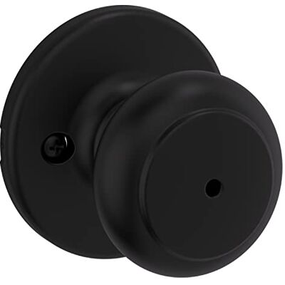 Kwikset Cove Pomo de puerta de privacidad interior con cerradura, manija de puerta para baño y dormitorio, color negro mate Kwikset Cove Pomo de puerta de privacidad interior con cerradura, manija de puerta para baño y dormitorio, color negro mate