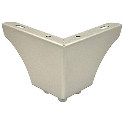 WAGNER Pata de Mueble Sofa Wing Acero con Recubrimiento de Polvo, Plateado, Placa atornillable, Protección del Suelo, Altura 8 cm, Largo 12 cm, para Muebles de Palet WAGNER Pata de Mueble Sofa Wing Acero con Recubrimiento de Polvo, Plateado, Placa atornillable, Protección del Suelo, Altura 8 cm, Largo 12 cm, para Muebles de Palet