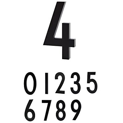 Design Letters Números de casa de aluminio, color negro (0-9) grande 10cm-4 Design Letters Números de casa de aluminio, color negro (0-9) grande 10cm-4
