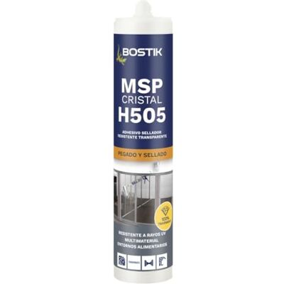Bostik H505 MSP CRISTAL Transparente, Adhesivo-Sellador Universal de Altas Prestaciones, Alta Resistencia UV, Multifuncional, Aplicable en Superficies Húmedas, Interior y Exterior, Cartucho 290 ml Bostik H505 MSP CRISTAL Transparente, Adhesivo-Sellador Universal de Altas Prestaciones, Alta Resistencia UV, Multifuncional, Aplicable en Superficies Húmedas, Interior y Exterior, Cartucho 290 ml