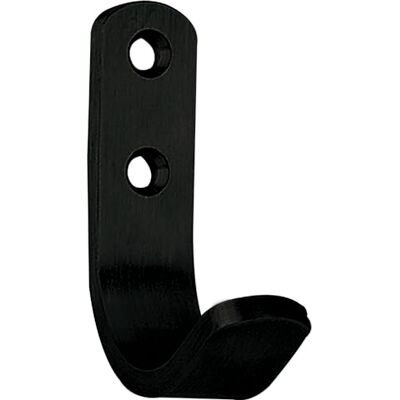Technik Team Perchero Macoba ancho 18 mm, altura 66,5 mm, gancho de pared para atornillar, perchero individual, hierro negro mate Technik Team Perchero Macoba ancho 18 mm, altura 66,5 mm, gancho de pared para atornillar, perchero individual, hierro negro mate