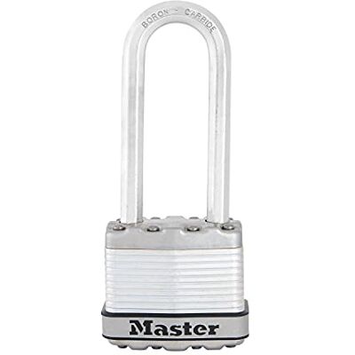 Master Lock Candado de acero, cerradura laminada Magnum, 1-3/4 pulgadas de ancho, M1XKADLJ, grillete de 2-1/2 pulgadas Master Lock Candado de acero, cerradura laminada Magnum, 1-3/4 pulgadas de ancho, M1XKADLJ, grillete de 2-1/2 pulgadas