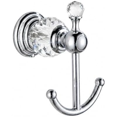 WINCASE Gancho de Toalla de Cristal Cromado, Gancho para Bata de baño, Ganchos de Pared Dobles Plateados para Abrigos, montado en la Pared, Estilo Moderno WINCASE Gancho de Toalla de Cristal Cromado, Gancho para Bata de baño, Ganchos de Pared Dobles Plateados para Abrigos, montado en la Pared, Estilo Moderno