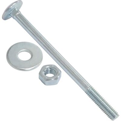 AERZETIX Conjunto de 25 tornillos carroceros cabeza abombada M6x90mm / arandelas y tuercas M6 / acero zincado/para fijación y ensamblaje AERZETIX Conjunto de 25 tornillos carroceros cabeza abombada M6x90mm / arandelas y tuercas M6 / acero zincado/para fijación y ensamblaje
