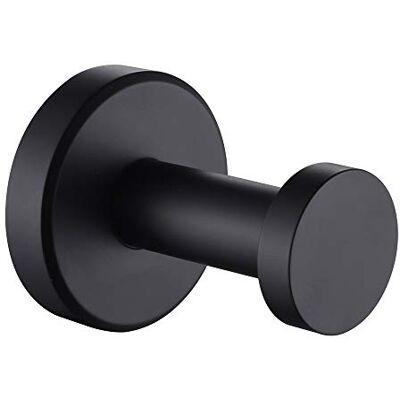APLusee Perchero redondo de acero inoxidable 304 para toalla o albornoz, montaje en la pared, negro mate APLusee Perchero redondo de acero inoxidable 304 para toalla o albornoz, montaje en la pared, negro mate