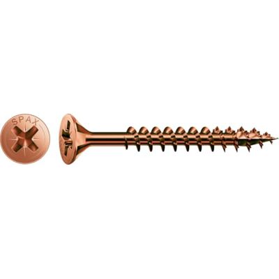ABC Spax Viti Tsp Cabeza Plana Cruz Pozidriv Bronce Diámetro 5,0 mm Longitud 80 mm Pack de 200 ABC Spax Viti Tsp Cabeza Plana Cruz Pozidriv Bronce Diámetro 5,0 mm Longitud 80 mm Pack de 200