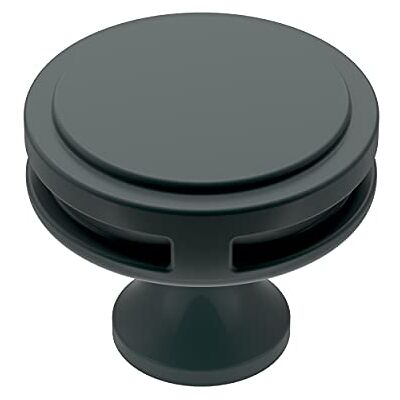 Amerock Pomo para gabinete, color negro mate, 35 mm de diámetro, Oberon, 1 paquete, perilla de cajón, accesorios para gabinete Amerock Pomo para gabinete, color negro mate, 35 mm de diámetro, Oberon, 1 paquete, perilla de cajón, accesorios para gabinete