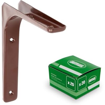 Amig Ángulo de Acero Soporte Estanterías 40 Kg Fácil Instalación Acabado Marrón Moderno Ideal Cocina, Baño, Oficina Juego 0 Piezas, Acero-marrón, 00 x 150 mm Amig Ángulo de Acero Soporte Estanterías 40 Kg Fácil Instalación Acabado Marrón Moderno Ideal Cocina, Baño, Oficina Juego 0 Piezas, Acero-marrón, 00 x 150 mm