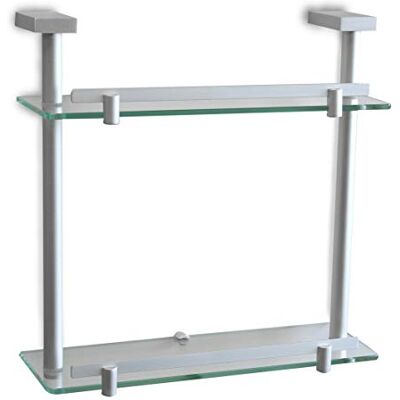 Tatay Estante de Baño Ice Diseño Doble Estante Doble de Aluminio Estante Baño Medidas 35x12,5x35 cm Aluminio Anticorrosión Vidrio Pulido Diseño Doble Estante Doble de Aluminio Tatay Estante de Baño Ice Diseño Doble Estante Doble de Aluminio Estante Baño Medidas 35x12,5x35 cm Aluminio Anticorrosión Vidrio Pulido Diseño Doble Estante Doble de Aluminio