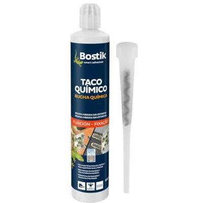 Bostik Taco Químico, Gris Anclaje Químico con Base Poliéster, sin Estreno, Alta Resistencia a la Humedad, para Todos los Materiales, Rápido Endurecimiento, Fácil Instalación, Reutilizable, 300 ml Bostik Taco Químico, Gris Anclaje Químico con Base Poliéster, sin Estreno, Alta Resistencia a la Humedad, para Todos los Materiales, Rápido Endurecimiento, Fácil Instalación, Reutilizable, 300 ml