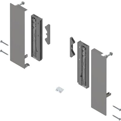 Blum MERIVOBOX Soporte frontal interior con elemento de inserción, altura E, color gris orión mate Blum MERIVOBOX Soporte frontal interior con elemento de inserción, altura E, color gris orión mate
