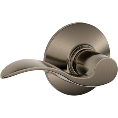 SCHLAGE Lock Company Acc 620 Accent F10 Cerradura de palanca reversible de onda plana, sólida, peltre antiguo, latón SCHLAGE Lock Company Acc 620 Accent F10 Cerradura de palanca reversible de onda plana, sólida, peltre antiguo, latón