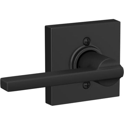 SCHLAGE F170 LAT 622 COL Latitude Manija de puerta falsa sin giro y moldura Collins, color negro mate SCHLAGE F170 LAT 622 COL Latitude Manija de puerta falsa sin giro y moldura Collins, color negro mate