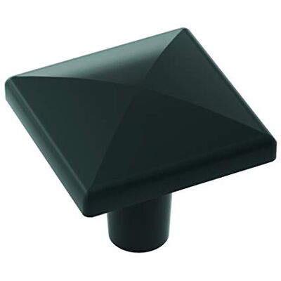 Amerock Pomo para gabinete, color negro mate, 38 mm de longitud, extensión, 1 unidad, perilla de cajón, accesorios para gabinete Amerock Pomo para gabinete, color negro mate, 38 mm de longitud, extensión, 1 unidad, perilla de cajón, accesorios para gabinete