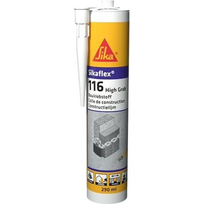 SIKA Adhesivo de montaje flex 116 High Grab blanco – Buena adherencia inicial – Apto para materiales de construcción estándar – Sin disolventes – 300 ml SIKA Adhesivo de montaje flex 116 High Grab blanco – Buena adherencia inicial – Apto para materiales de construcción estándar – Sin disolventes – 300 ml