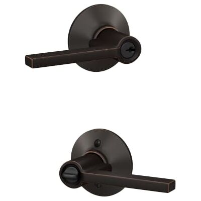 SCHLAGE Latitude Cerradura de entrada con llave para puerta Manija de puerta con llave con cerradura de botón giratorio, fácil de instalar, seguridad y durabilidad certificadas SCHLAGE Latitude Cerradura de entrada con llave para puerta Manija de puerta con llave con cerradura de botón giratorio, fácil de instalar, seguridad y durabilidad certificadas