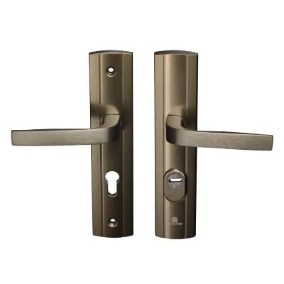 Bricard -Juego de manijas blindadas Soporte para Puerta de Entrada (para Cilindro Europeo), Color ámbar Bricard -Juego de manijas blindadas Soporte para Puerta de Entrada (para Cilindro Europeo), Color ámbar