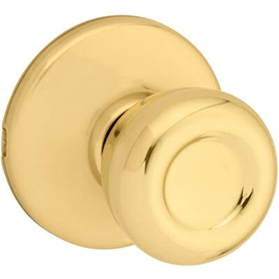 Kwikset Tylo Pomo para pasillo y armario en latón pulido Kwikset Tylo Pomo para pasillo y armario en latón pulido