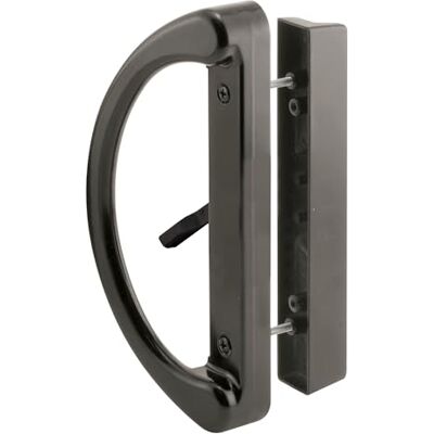 PRiME Tirador de puerta corredera de cristal, 1-7/8 pulgadas de profundidad, fundido a presión, pintado, negro, 3-15/16 in PRiME Tirador de puerta corredera de cristal, 1-7/8 pulgadas de profundidad, fundido a presión, pintado, negro, 3-15/16 in