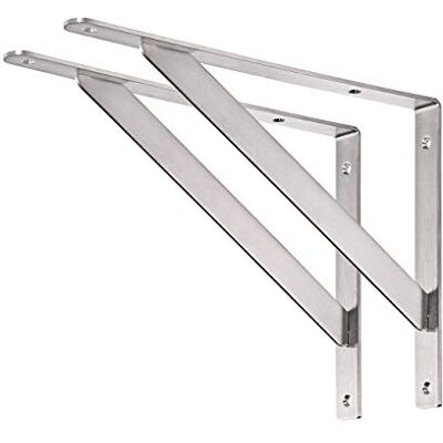 YUMORE Soporte de estante de 14 pulgadas, carga máxima: 550 libras, soporte de estante sólido de acero inoxidable resistente, soporte de esquina de ángulo recto, paquete de 2 YUMORE Soporte de estante de 14 pulgadas, carga máxima: 550 libras, soporte de estante sólido de acero inoxidable resistente, soporte de esquina de ángulo recto, paquete de 2